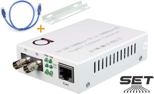 Multimode ST Gigabit Fiber Media Converter