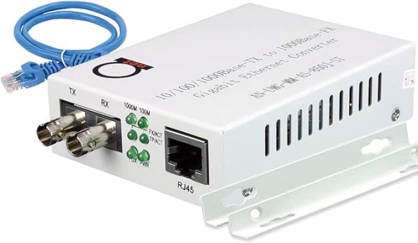 Multimode ST Gigabit Fiber Media Converter