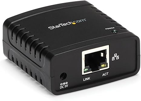 StarTech.com 10/100Mbps Ethernet to USB 2.0 Network Print Server